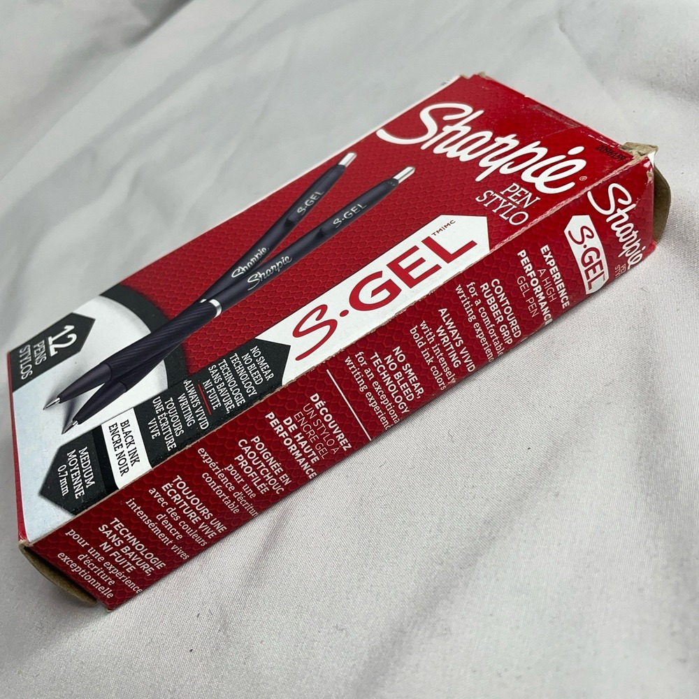 Sharpie S-Gel Black Ink 0.7mm Medium Point Pens 12 Pack Smooth No Smear NEW - Picture 4 of 5
